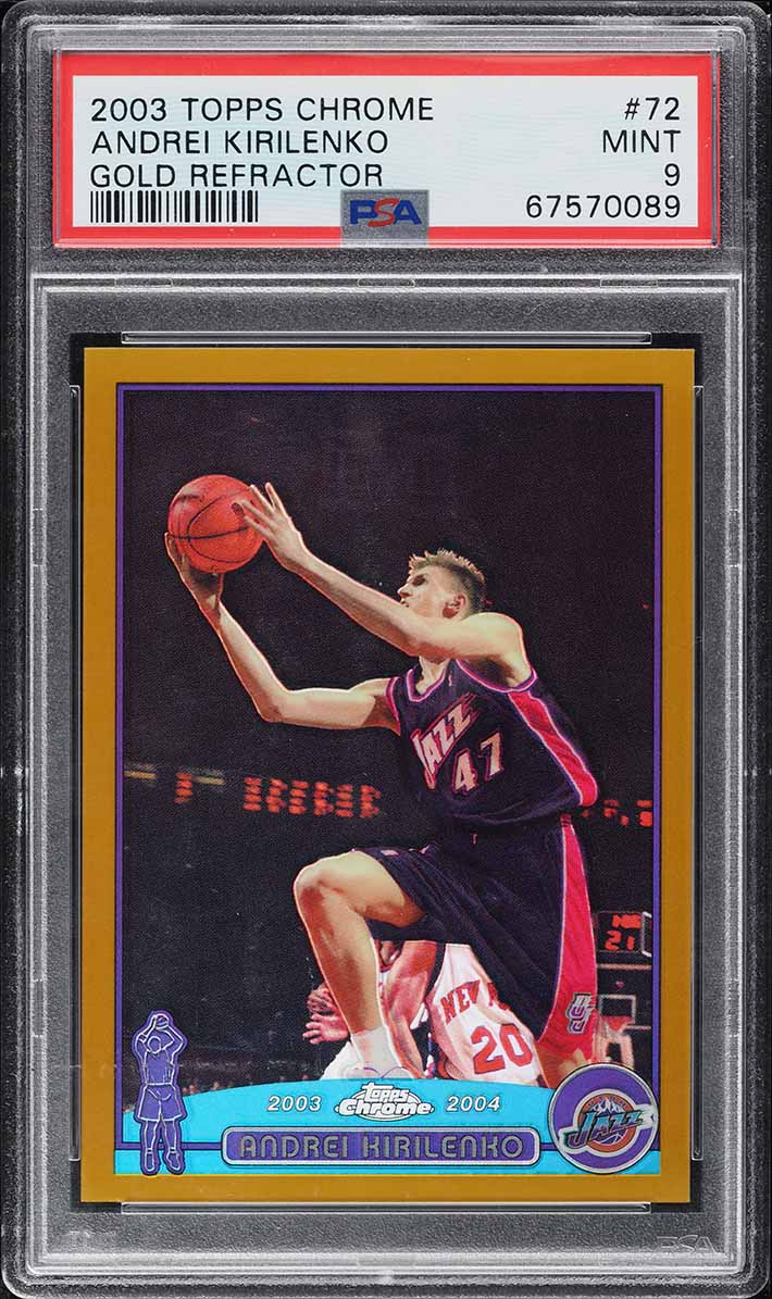 2003 Topps Chrome Gold Refractor Andrei Kirilenko /99 #72 PSA 9 MINT