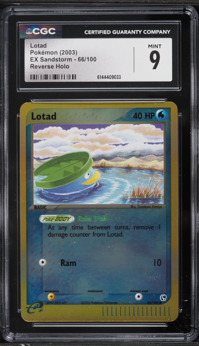 2003 Pokemon EX Sandstorm Reverse Holo Lotad #66 CGC 9 MINT