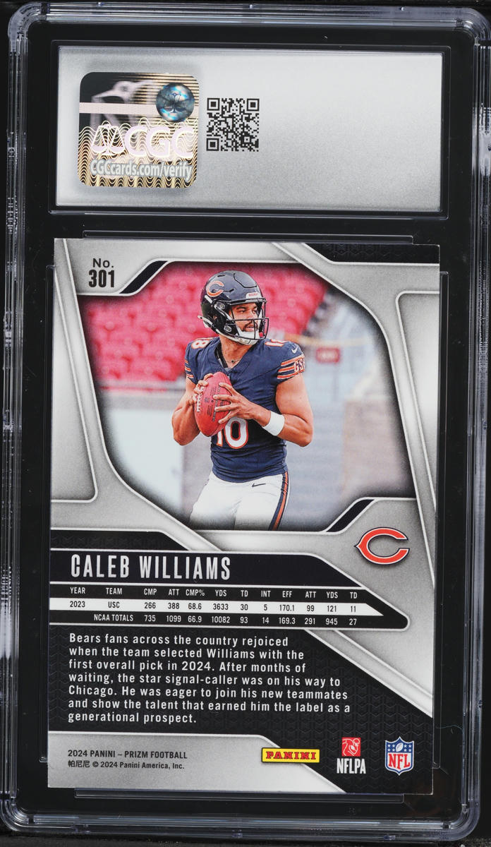 2024 Panini Prizm Caleb Williams ROOKIE #301 CGC 8 NM-MT