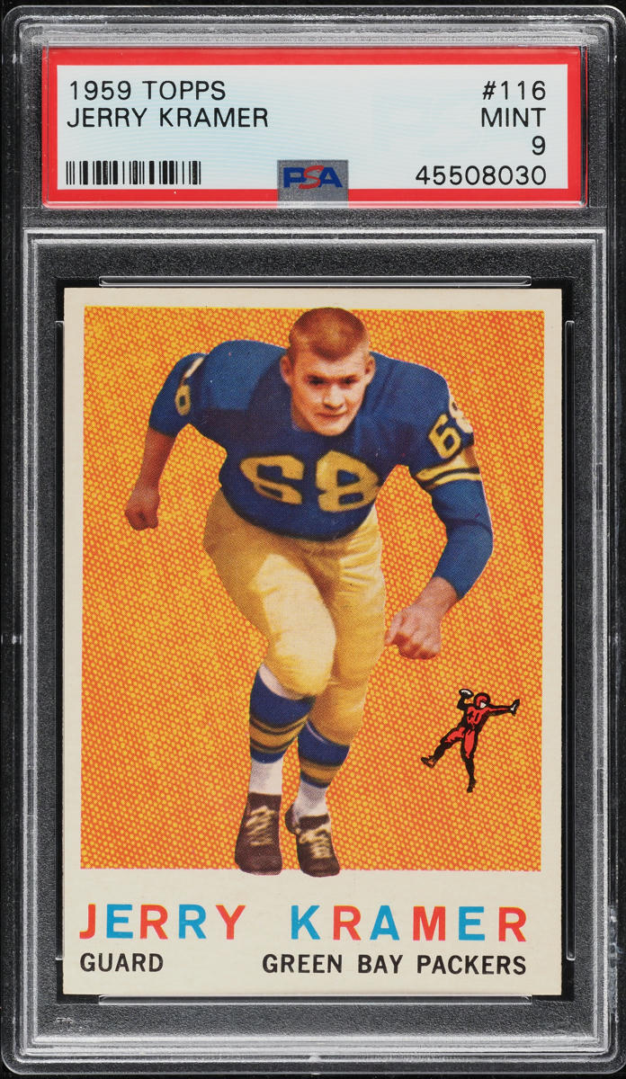 1959 Topps Football Jerry Kramer ROOKIE #116 PSA 9 MINT