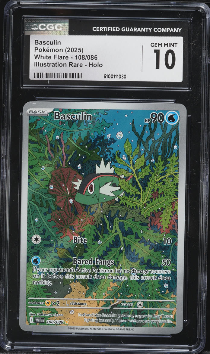 2025 Pokemon Scarlet & Violet White Flare IR Basculin #108 CGC 10 GEM MINT