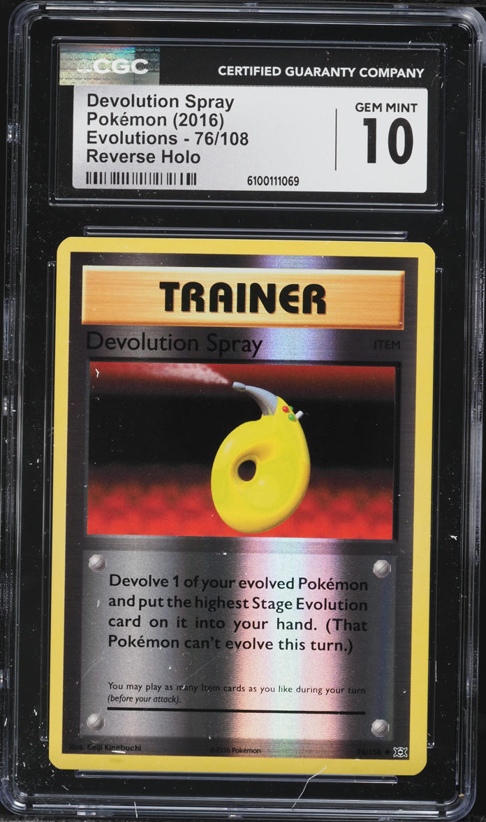 2016 Pokemon XY Evolutions Reverse Holo Devolution Spray #76 CGC 10 GEM MINT