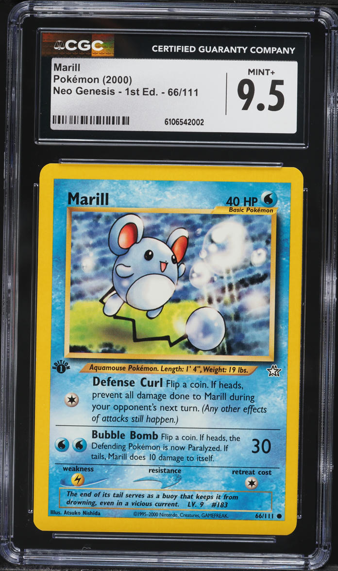 2000 Pokemon Neo Genesis 1st Edition Marill #66 CGC 9.5 MINT+