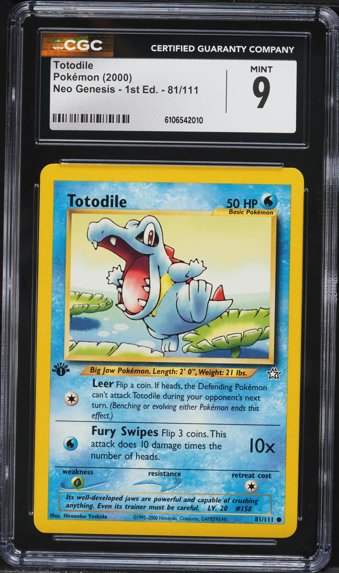 2000 Pokemon Neo Genesis 1st Edition Totodile #81 CGC 9 MINT