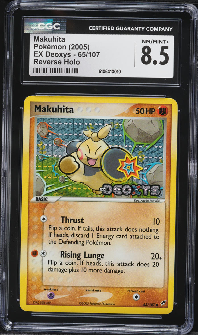 2005 Pokemon EX Deoxys Reverse Holo Makuhita #65 CGC 8.5 NM-MT+