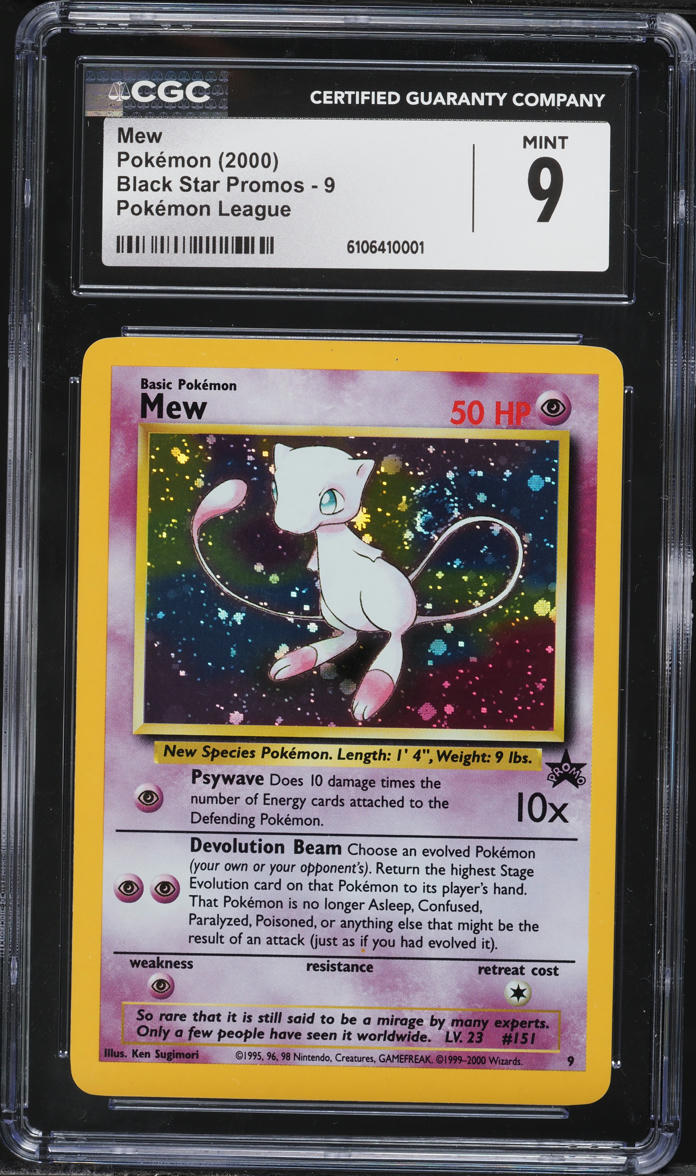 2000 Pokemon League Black Star Promo Holo Mew #9 CGC 9 MINT