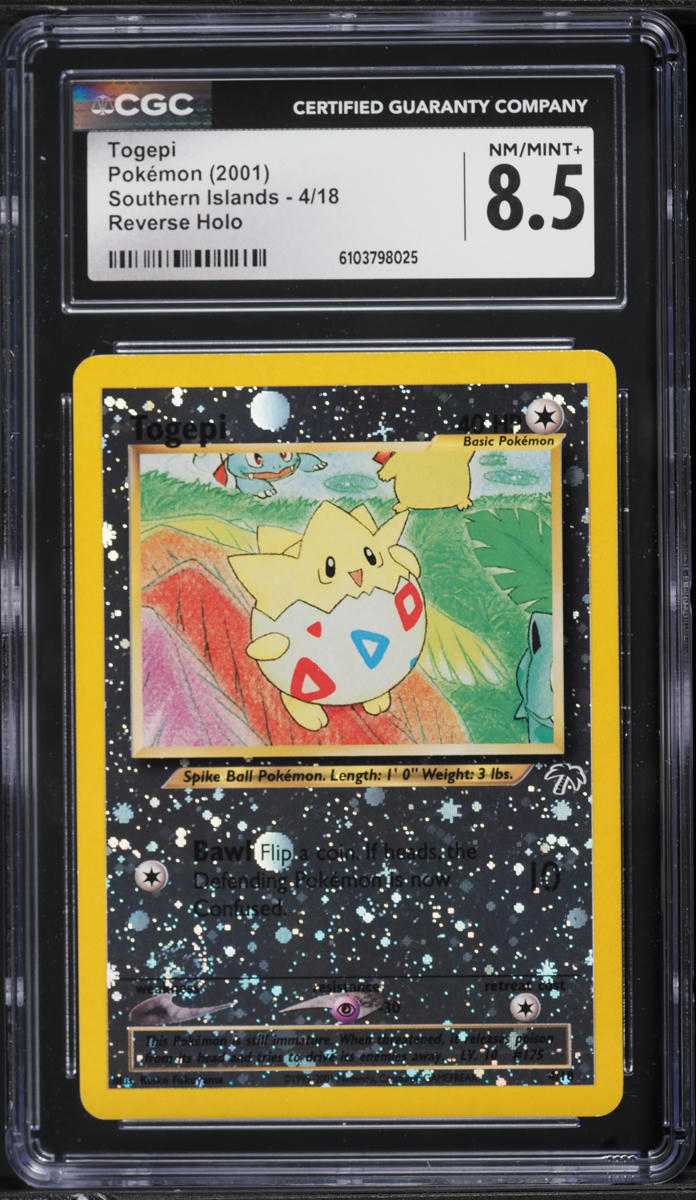 2001 Pokemon Southern Islands Reverse Holo Togepi #4 CGC 8.5 NM-MT+