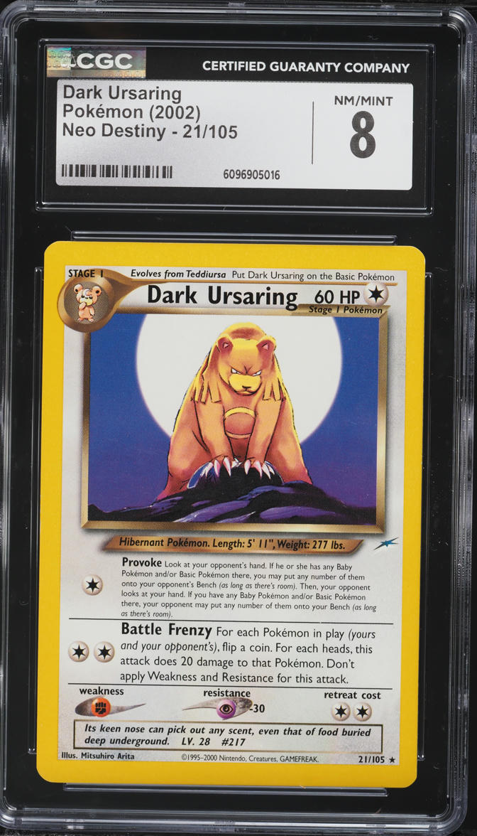 2002 Pokemon Neo Destiny Dark Ursaring #21 CGC 8 NM-MT