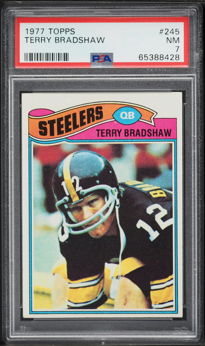 1977 Topps Football Terry Bradshaw #245 PSA 7 NRMT