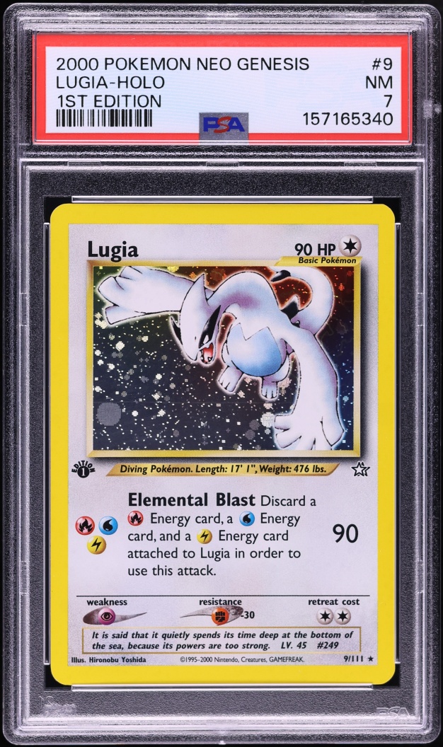 2000 Pokemon Neo Genesis 1st Edition Holo Lugia #9 PSA 7 NRMT