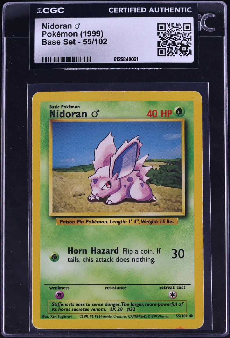 1999 Pokemon Base Set Nidoran #55 CGC AUTH