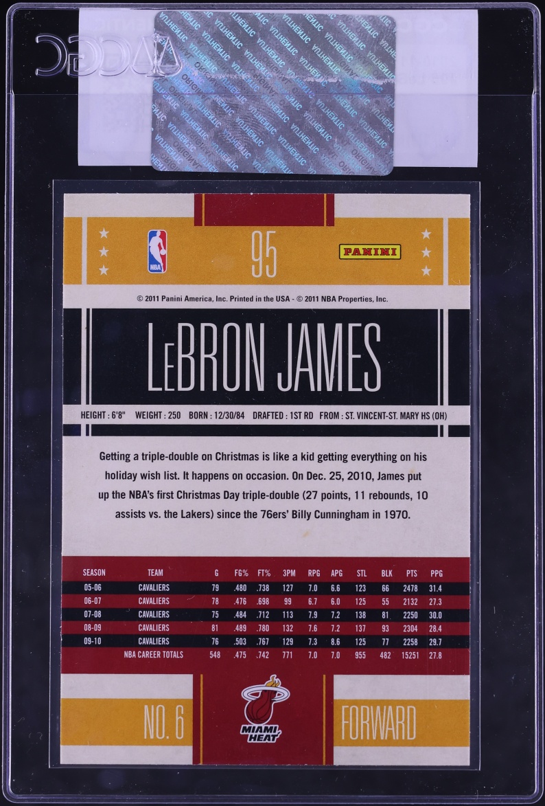 2010 Panini Classics LeBron James #95 CGC AUTH