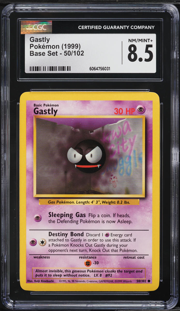 1999 Pokemon Base Set Gastly #50 CGC 8.5 NM-MT+