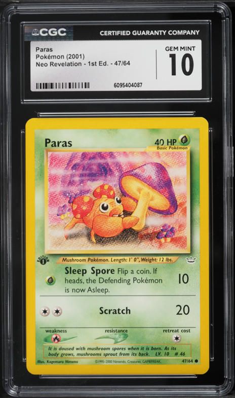 ultra rare paras 1995 pokemon card (6/83) [XY: Generations] RarityCommon Hit Points70 HP Grass Leech Life (10) Heal from this Pokémon the same amount of damage you did to your opponent’s Active Pokémon. Paras [1st Edition] #59 Prices