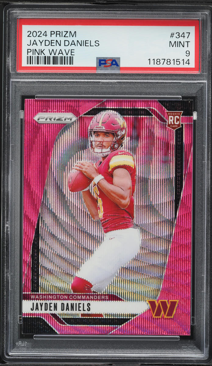 2024 Panini Prizm Pink Wave Jayden Daniels ROOKIE #347 PSA 9 MINT