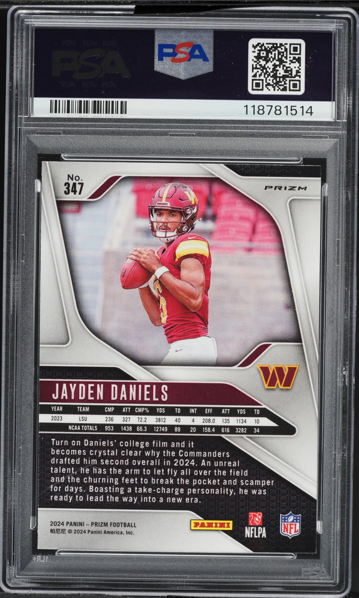 2024 Panini Prizm Pink Wave Jayden Daniels ROOKIE #347 PSA 9 MINT