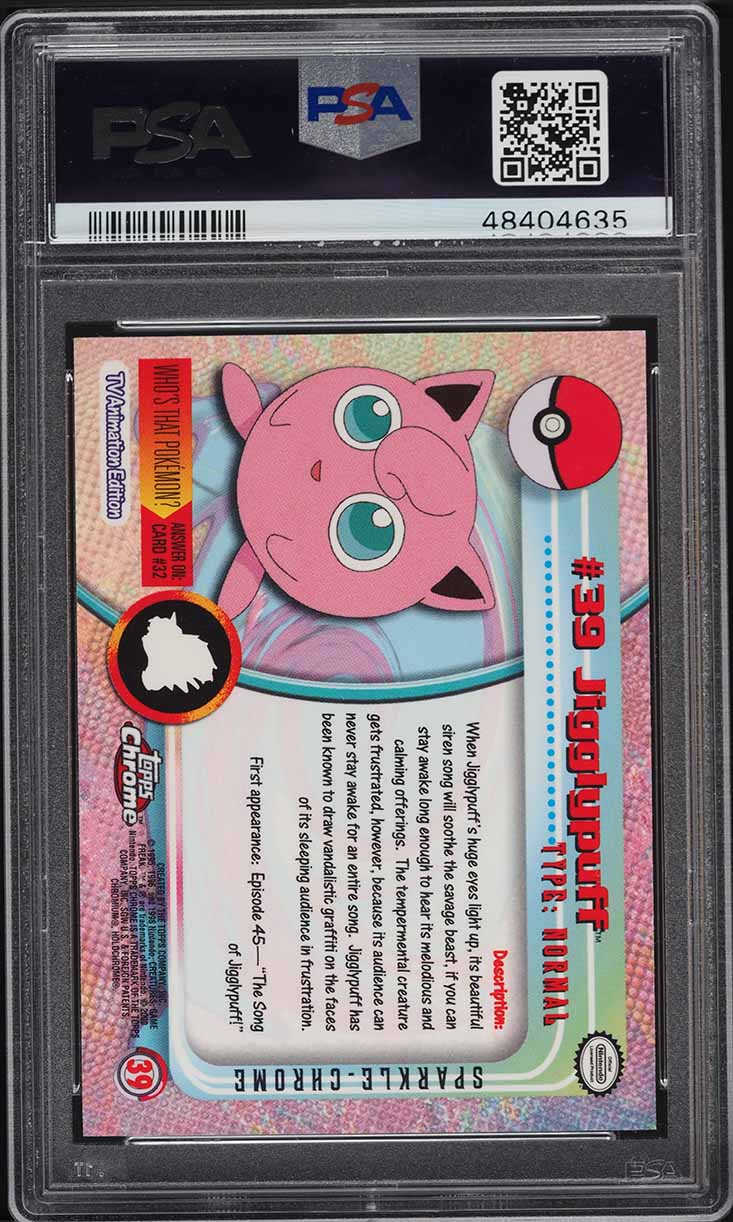 2000 Pokemon Topps Chrome Series 1 Sparkle Jigglypuff #39 PSA 10 GEM MINT
