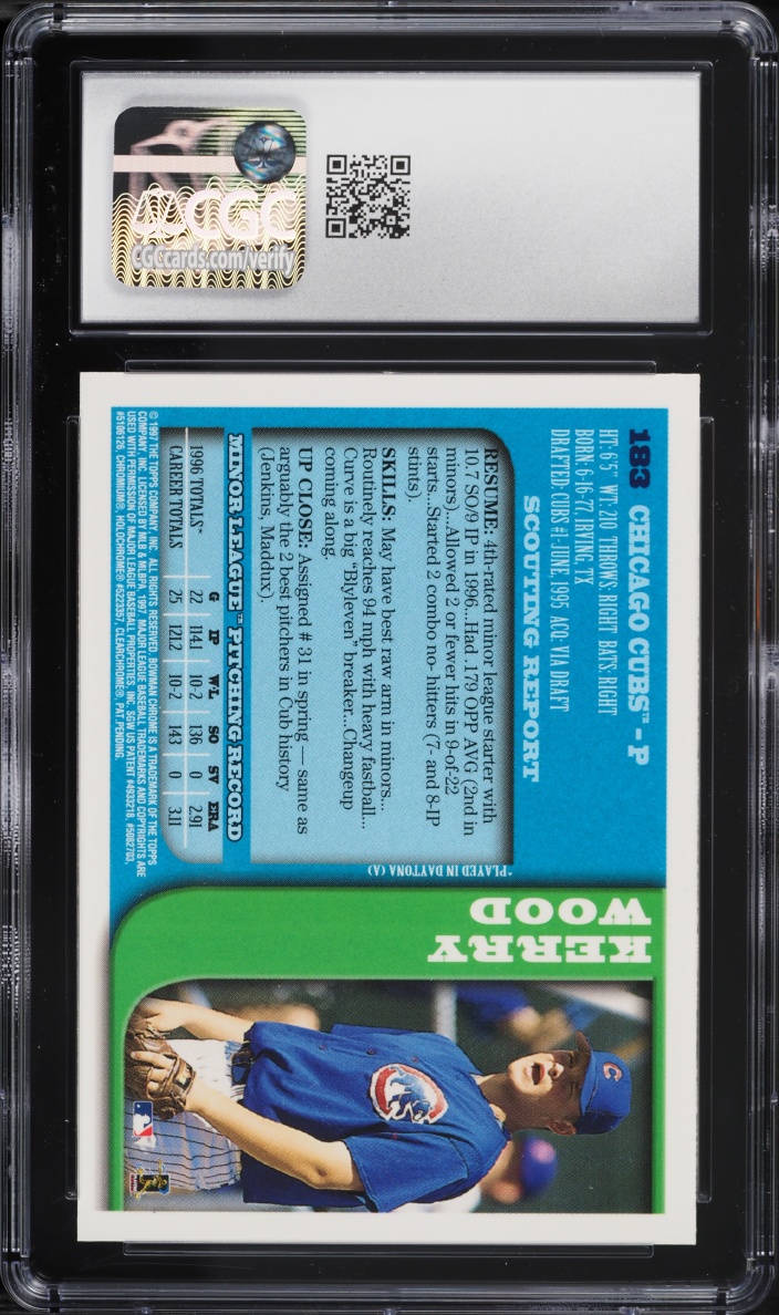 1997 Bowman Chrome Kerry Wood ROOKIE #183 CGC 10 GEM MINT