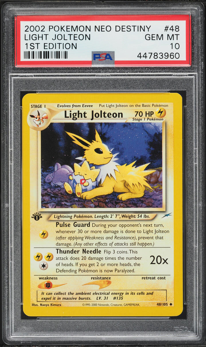 2002 Pokemon Neo Destiny 1st Edition Light Jolteon #48 PSA 10 GEM MINT