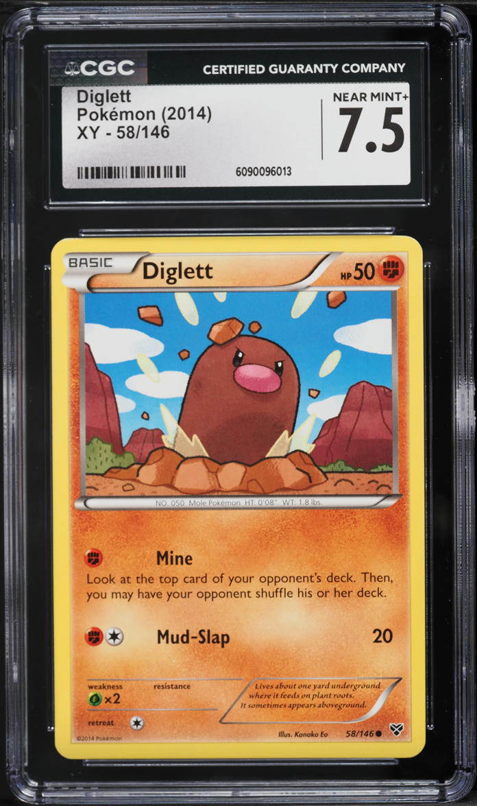 2014 Pokemon XY Diglett #58 CGC 7.5 NRMT+