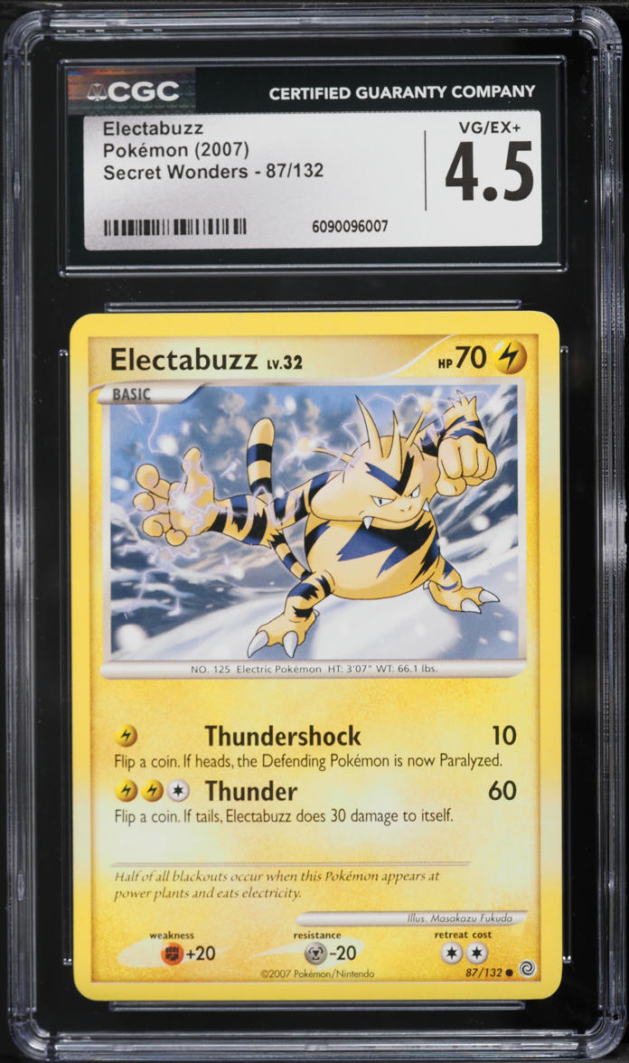 2007 Pokemon Diamond & Pearl Secret Wonders Electabuzz #87 CGC 4.5 VGEX+