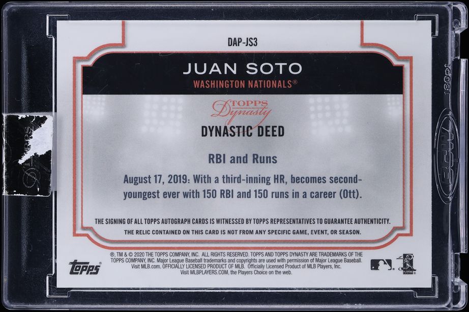 2020 Topps Dynasty Silver Juan Soto PATCH AUTO /5 #DAP-JS3 - Photo 2