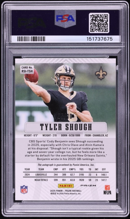 2025 Panini Prizm Retro '12 Gold Tyler Shough AUTO DNA 10 /10 #RSI-TSH PSA 10 GEM MINT - Photo 2