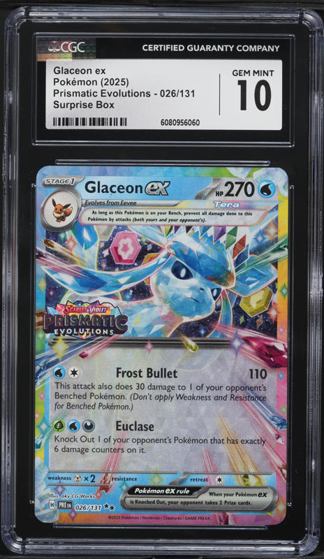 2025 Pokemon Scarlet & Violet Prismatic Evolutions SIR Glaceon ex