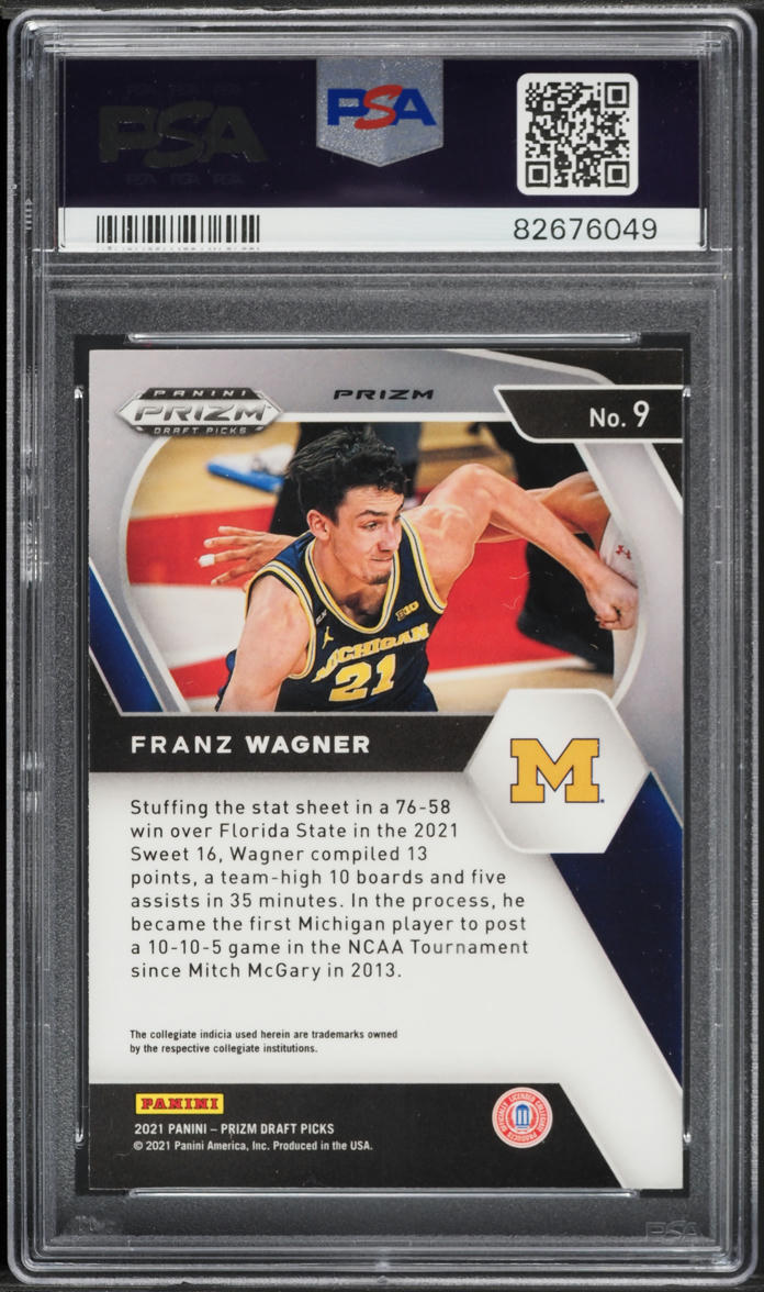 2021 Panini Prizm Draft Choice Tiger Stripe Franz Wagner ROOKIE #9 PSA 10 GEM