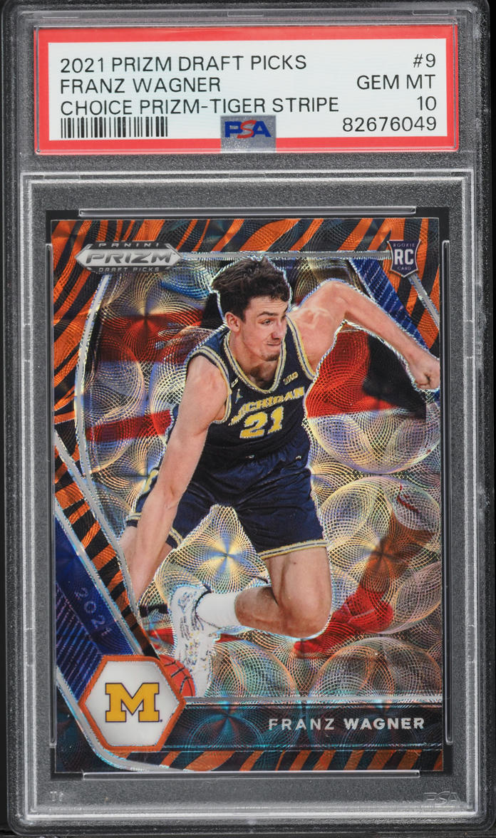 2021 Panini Prizm Draft Choice Tiger Stripe Franz Wagner ROOKIE #9 PSA 10 GEM