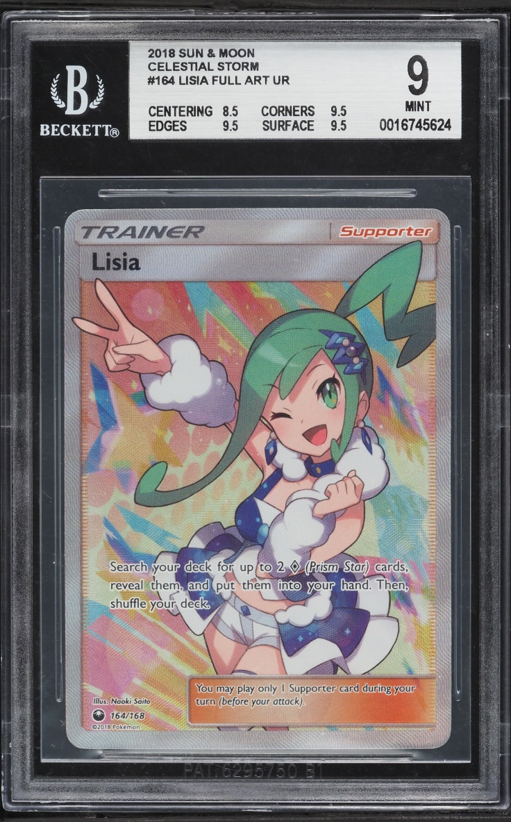 2018 Pokemon Sun & Moon Celestial Storm Full Art Lisia #164 BGS 9 MINT