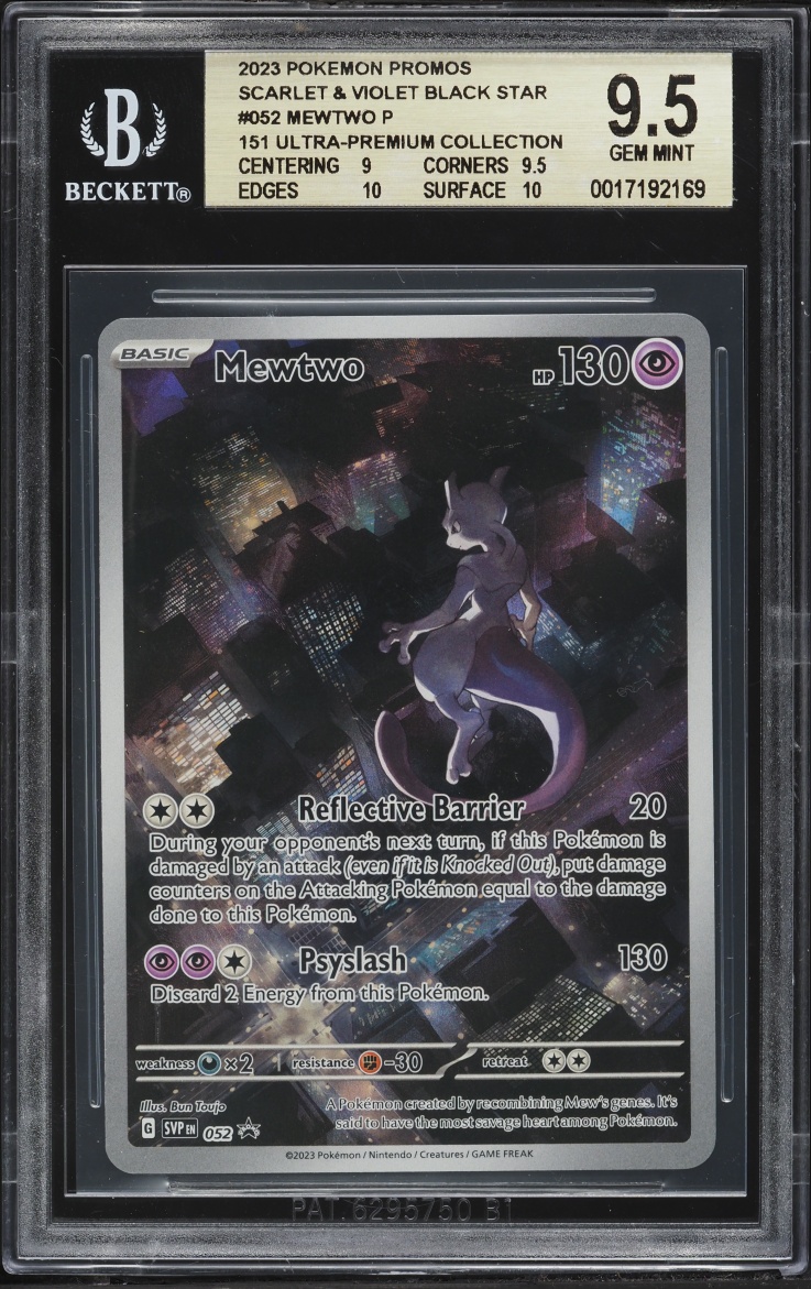 2023 Pokemon Scarlet & Violet Promo 151 Ultra Premium Full Art Mewtwo #52 BGS 9.5 GEM MINT
