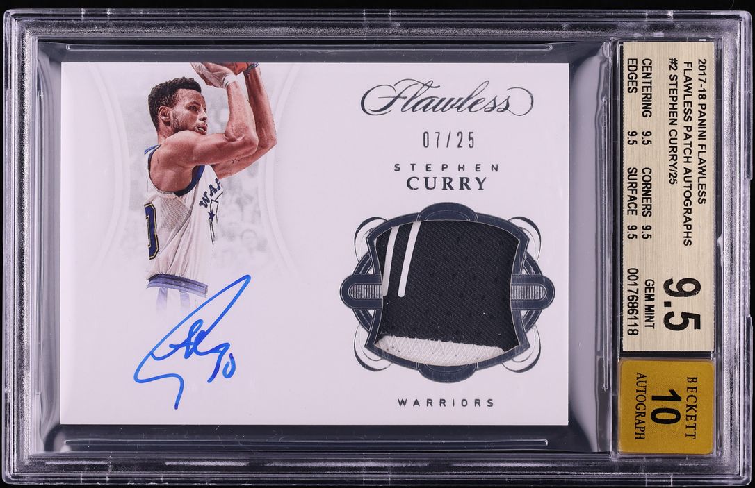 2017 Panini Flawless Stephen Curry PATCH AUTO /25 #FP-SC BGS 9.5 GEM MINT - Photo 1