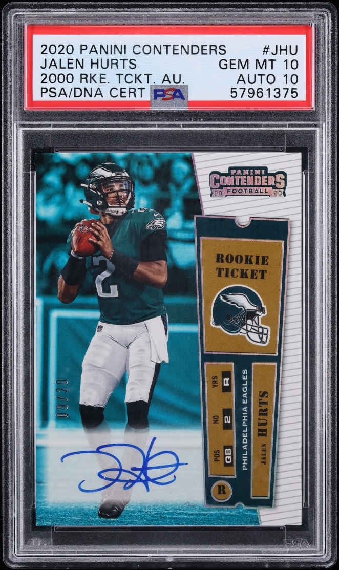 2020 Panini Contenders 2000 Ticket Jalen Hurts AUTO DNA 10 /20 #JHU PSA/DNA 10 GEM MINT