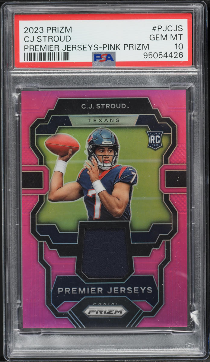 2023 Panini Prizm Premier Jerseys Pink C.J. Stroud ROOKIE PATCH #PJ-CJS PSA 10