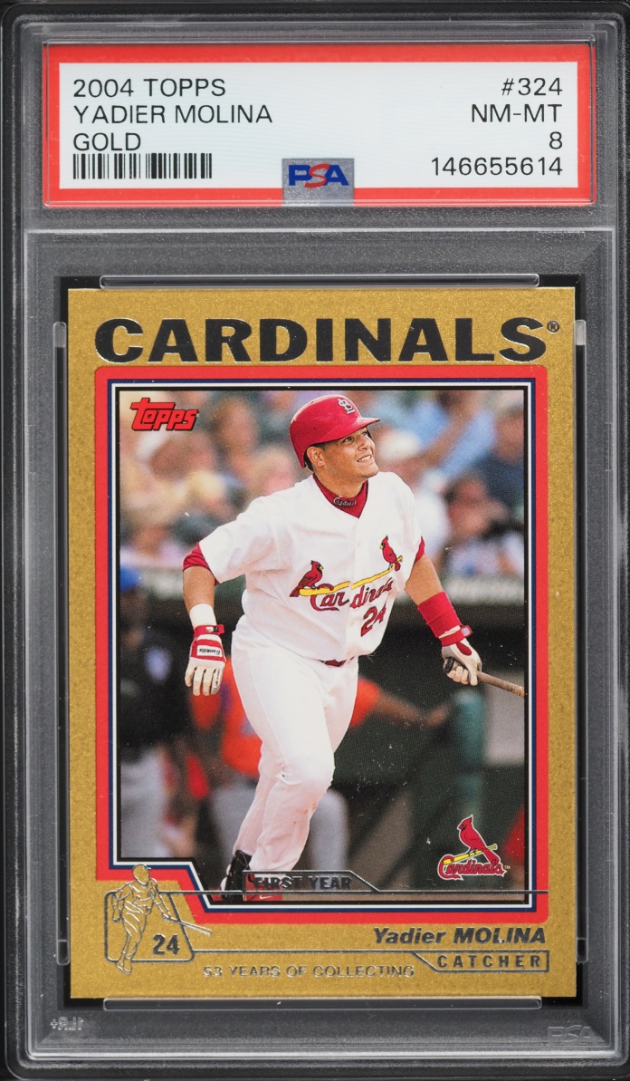 2004 Topps Gold Yadier Molina ROOKIE /2004 #324 PSA 8 NM-MT