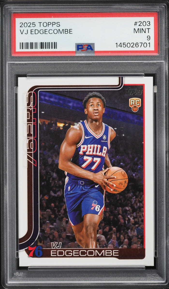 2025 Topps Basketball VJ Edgecombe ROOKIE #203 PSA 9 MINT