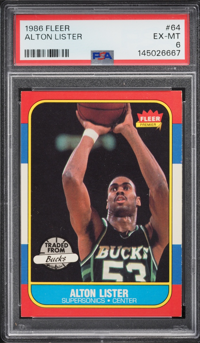 1986 Fleer Basketball Alton Lister #64 PSA 6 EXMT