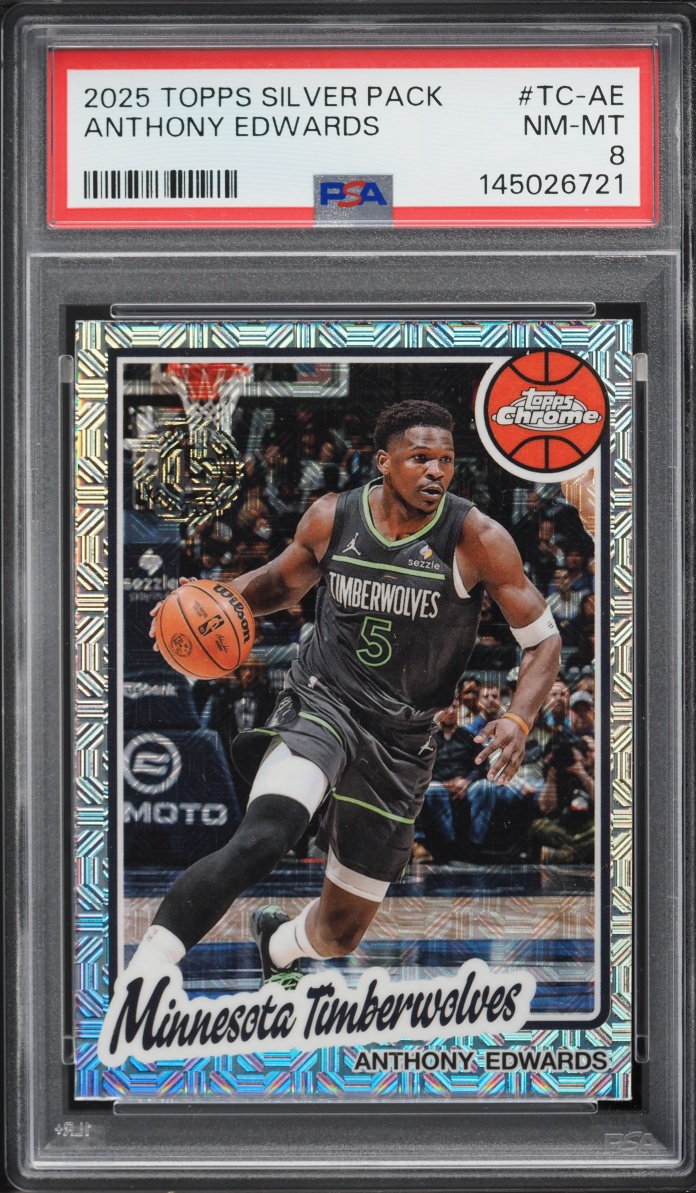 2025 Topps Chrome Silver Pack Anthony Edwards #TC-AE PSA 8 NM-MT