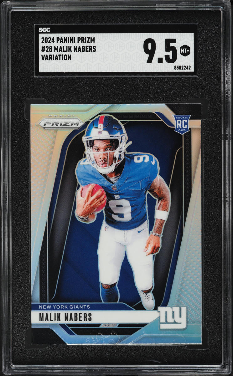 2024 Panini Prizm Variation Silver Malik Nabers ROOKIE #28 SGC 9.5 MINT+
