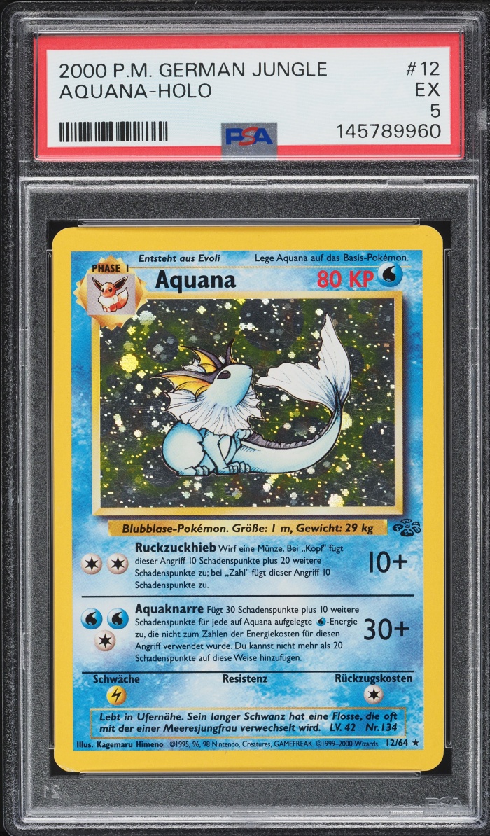 2000 Pokemon German Jungle Holo Vaporeon #12 PSA 5 EX