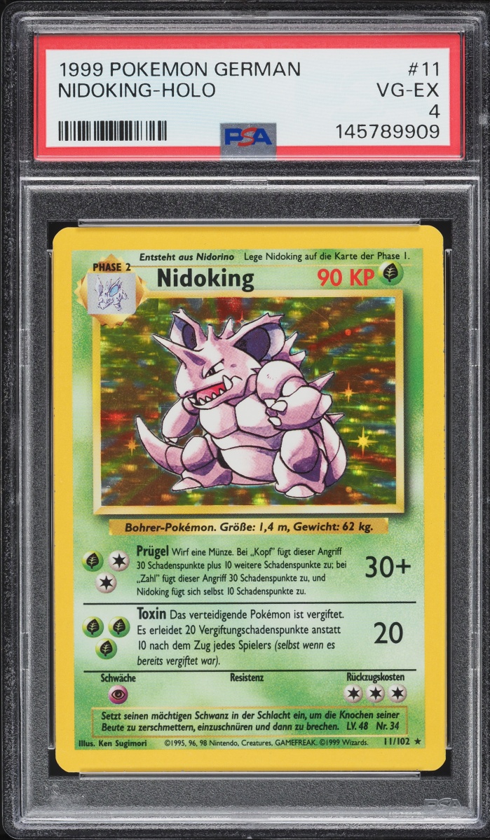 1999 Pokemon German Base Set Holo Nidoking #11 PSA 4 VGEX