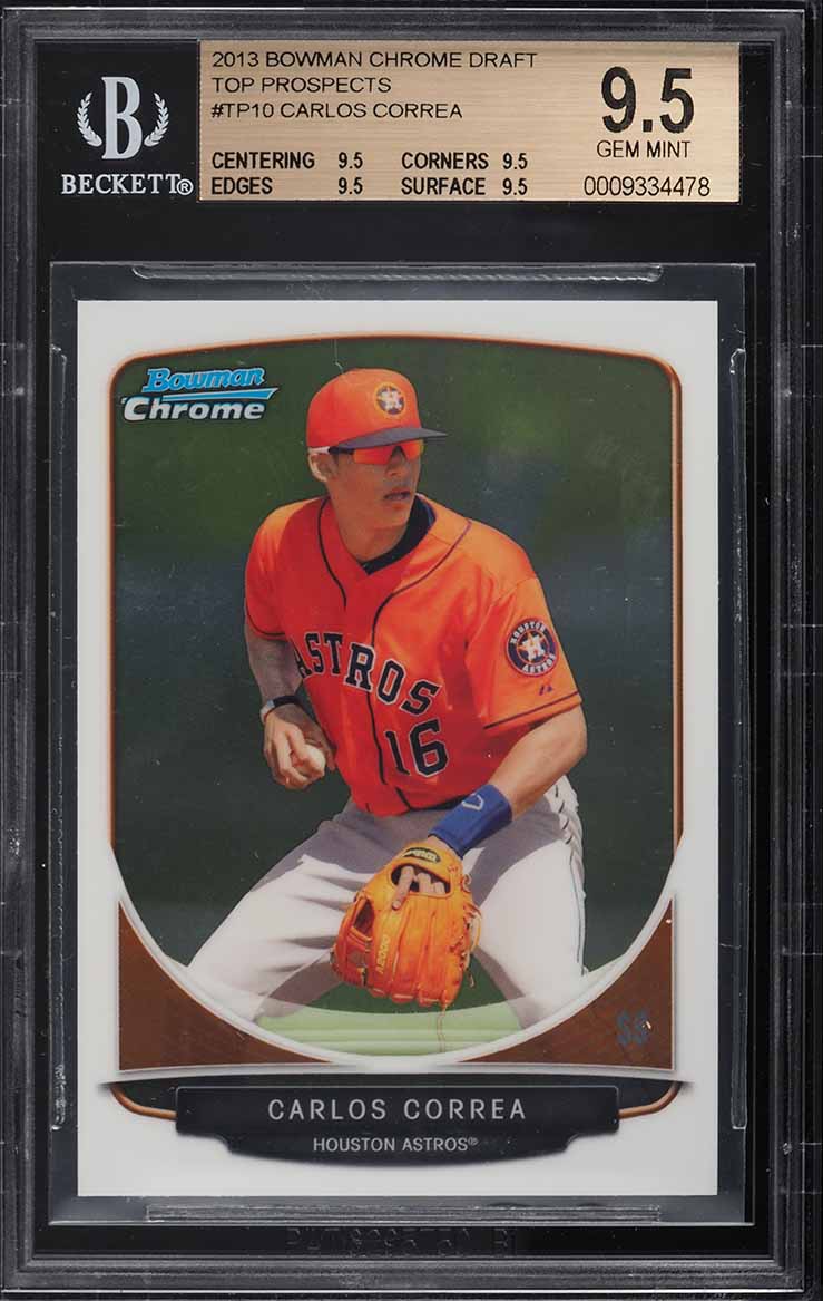 2013 Bowman Chrome Gold Refractor Carlos Correa PROSPECT AUTO /50