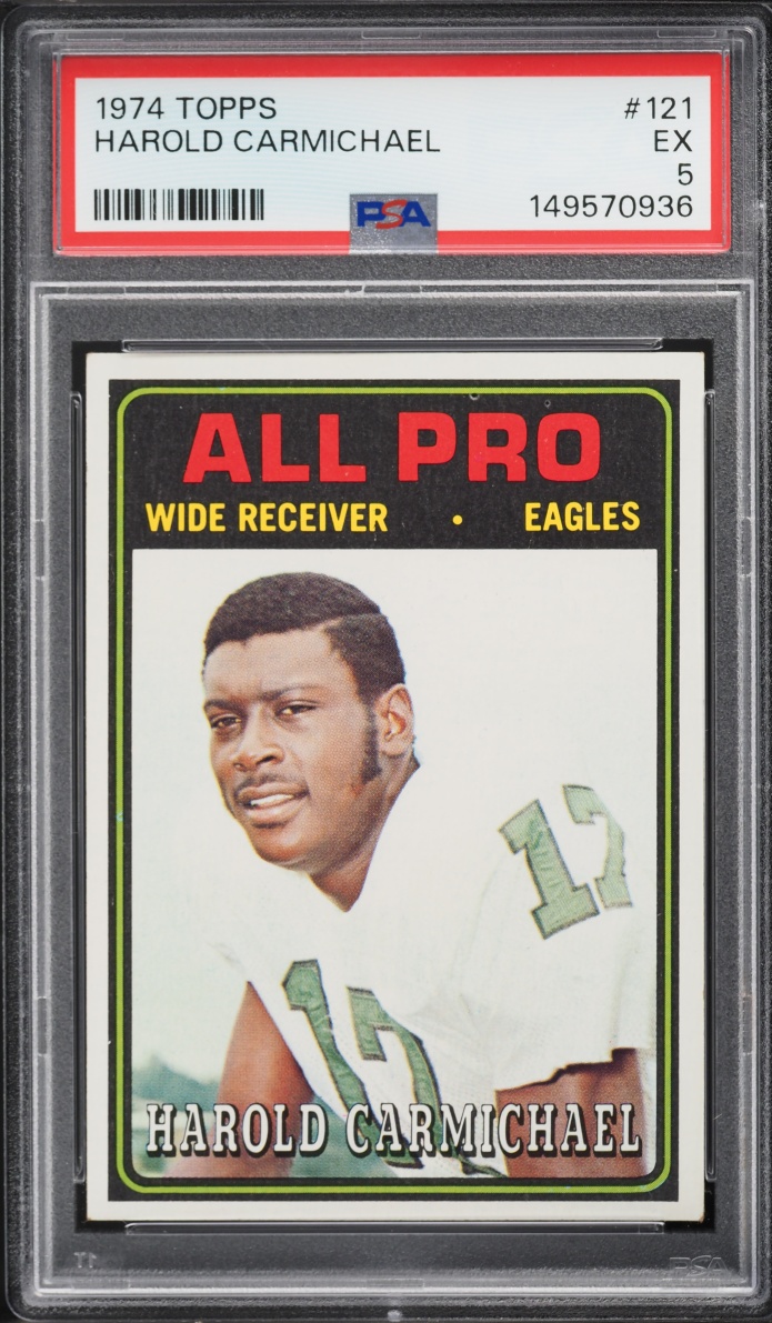 1974 Topps Football Harold Carmichael ROOKIE, ALL-PRO #121 PSA 5 EX