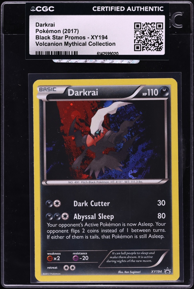 2017 Pokemon XY Black Star Promo Volcanion Mythical Collection Holo Darkrai #XY194 CGC AUTH