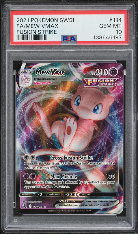 2021 Pokemon Sword & Shield Fusion Strike Full Art Mew VMAX #114