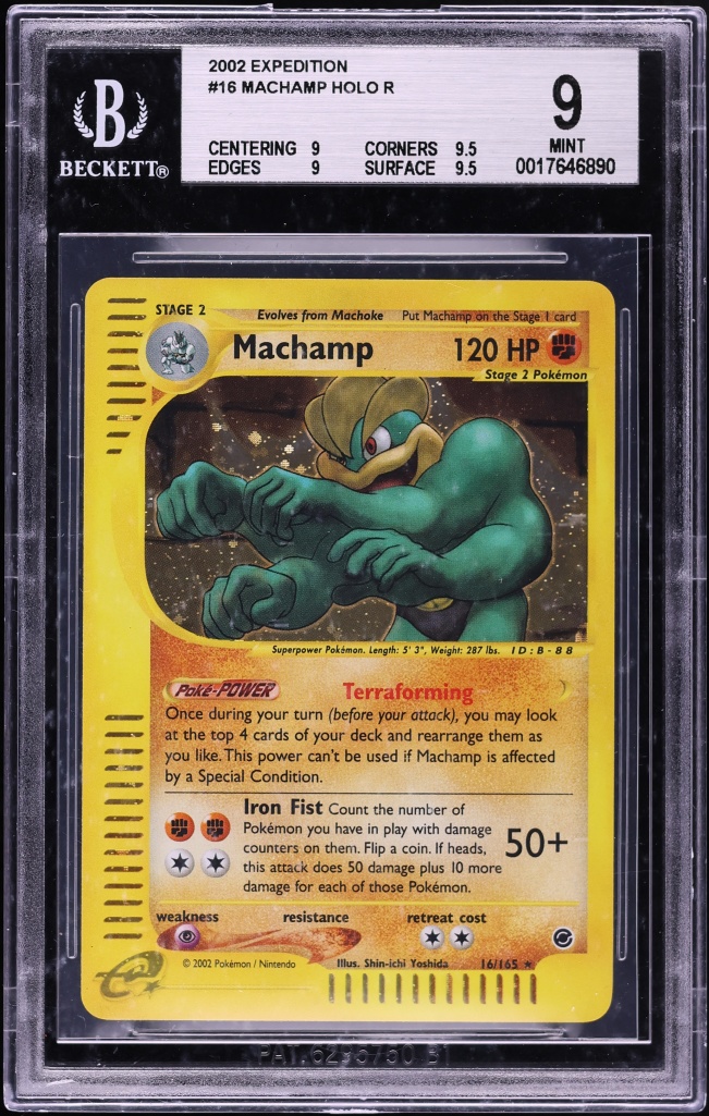 2002 Pokemon Expedition Holo Machamp #16 BGS 9 MINT
