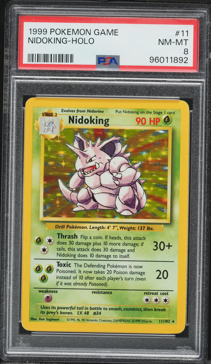1999 Pokemon Base Set Holo Nidoking #11 PSA 8 NM-MT