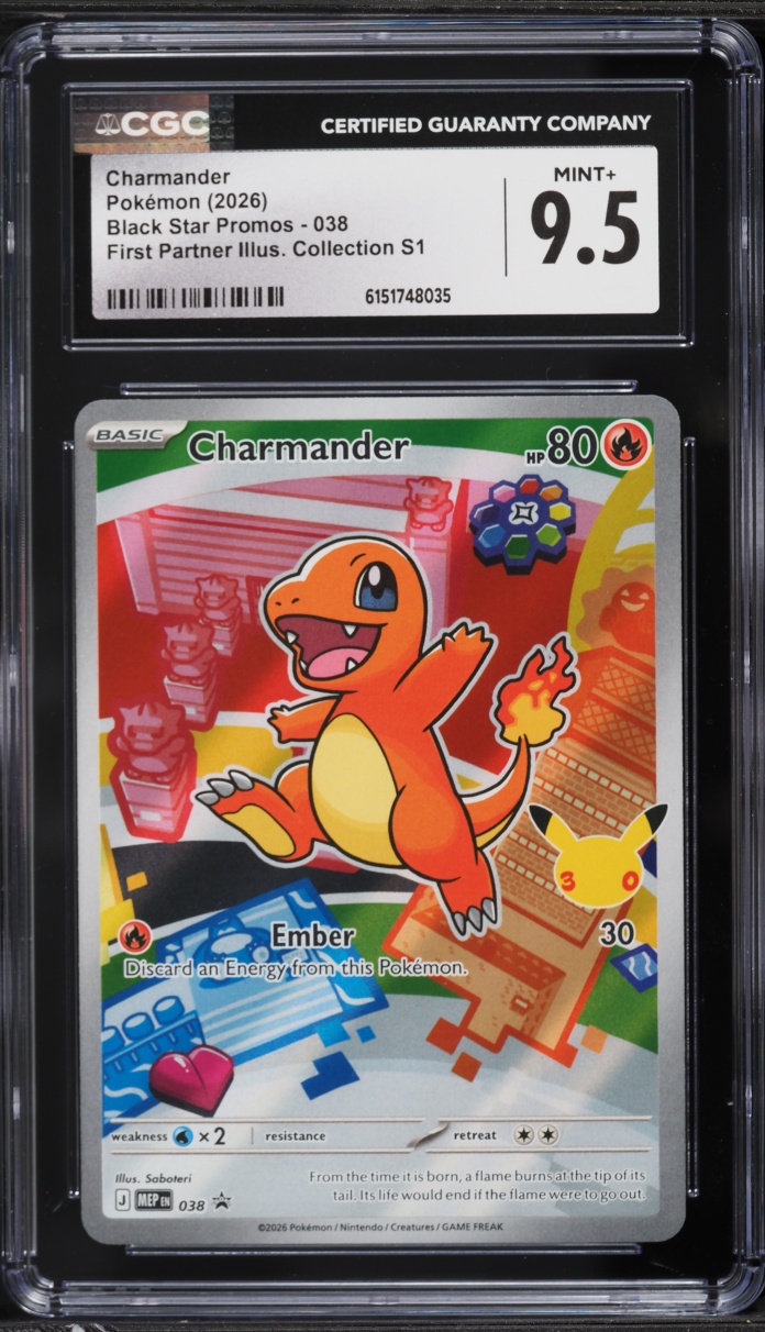 2026 Pokemon Mega Evolution Promo First Partner Illustration Full Art Charmander #038 CGC 9.5