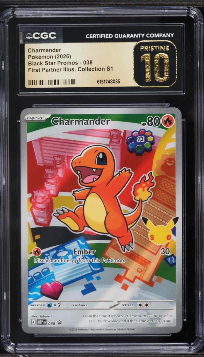 2026 Pokemon Mega Promo First Partner Illustration Full Art Charmander #038 CGC 10 PRISTINE
